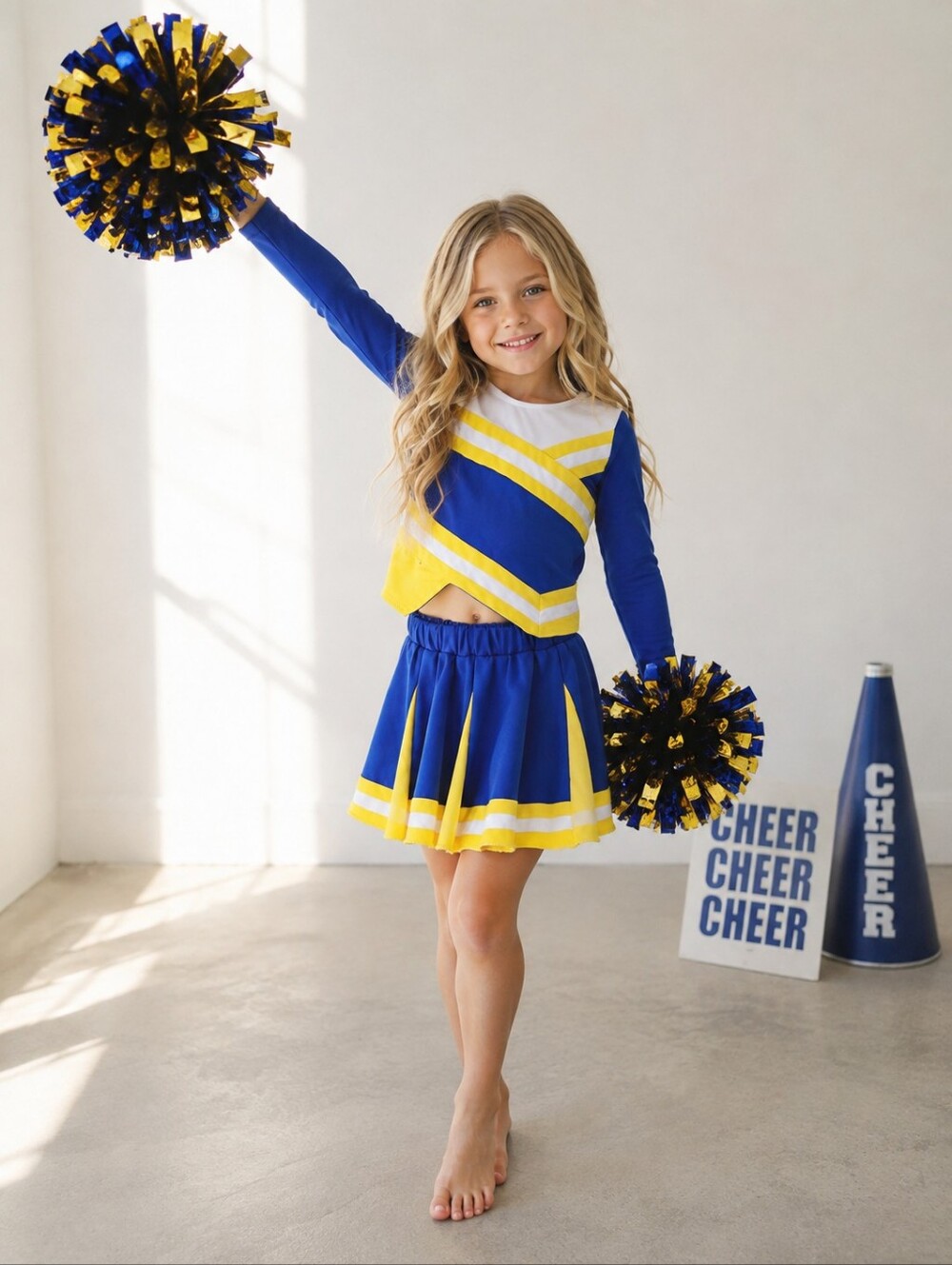 Handmade Boutique Cheerleader Costume Set Girls Size 110 (4T-5T)